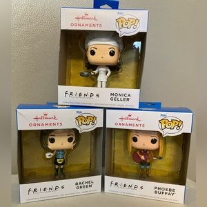 Hallmark Funko Pop Friends Christmas Ornaments - Monica, Rachel and Phoebe
